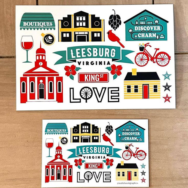 Leesburg, VA Postcards & Magnets – Art by Liz Mullikin
