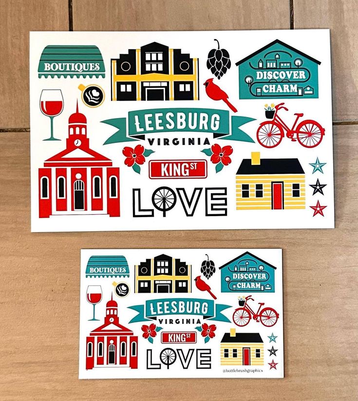 Leesburg, VA Postcards & Magnets – Art by Liz Mullikin