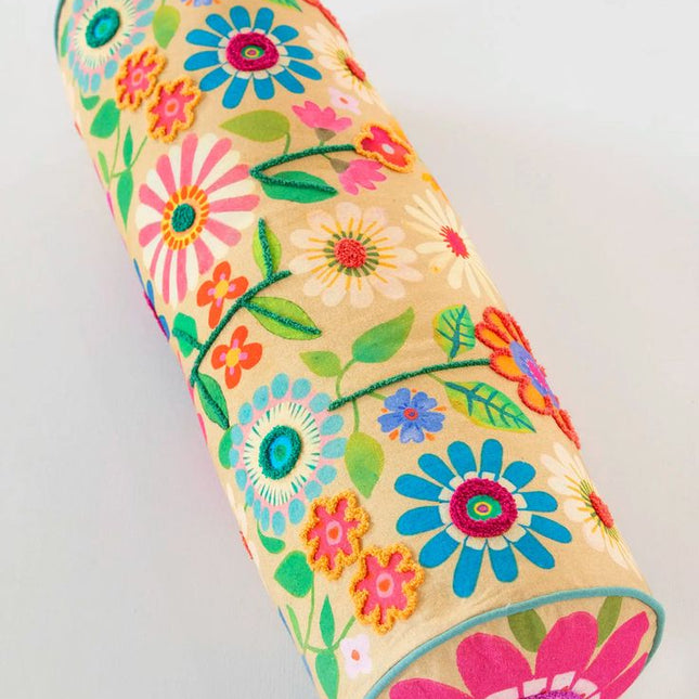 Tufted Bolster Pillow - Folk Floral