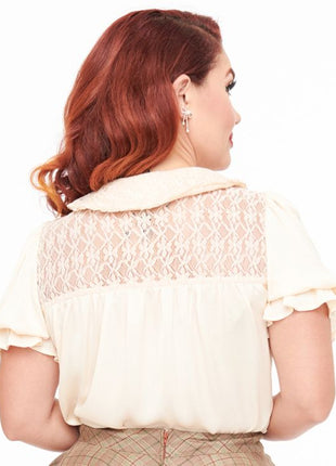 Unique Vintage ~ Ivory Lace Blouse