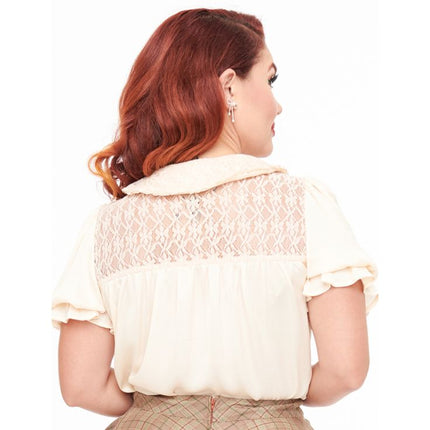 Unique Vintage ~ Ivory Lace Blouse