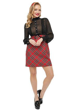Unique Vintage ~ Red Plaid A-Lind Dress