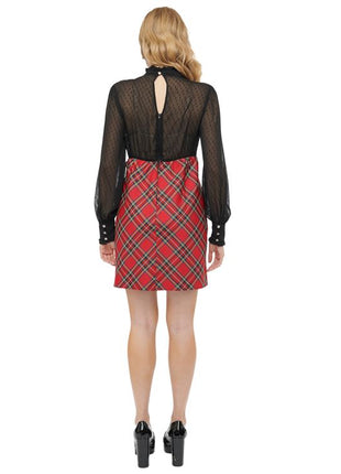 Unique Vintage ~ Red Plaid A-Lind Dress