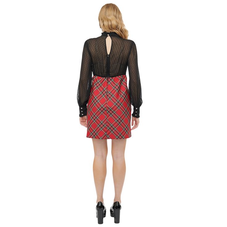 Unique Vintage ~ Red Plaid A-Lind Dress
