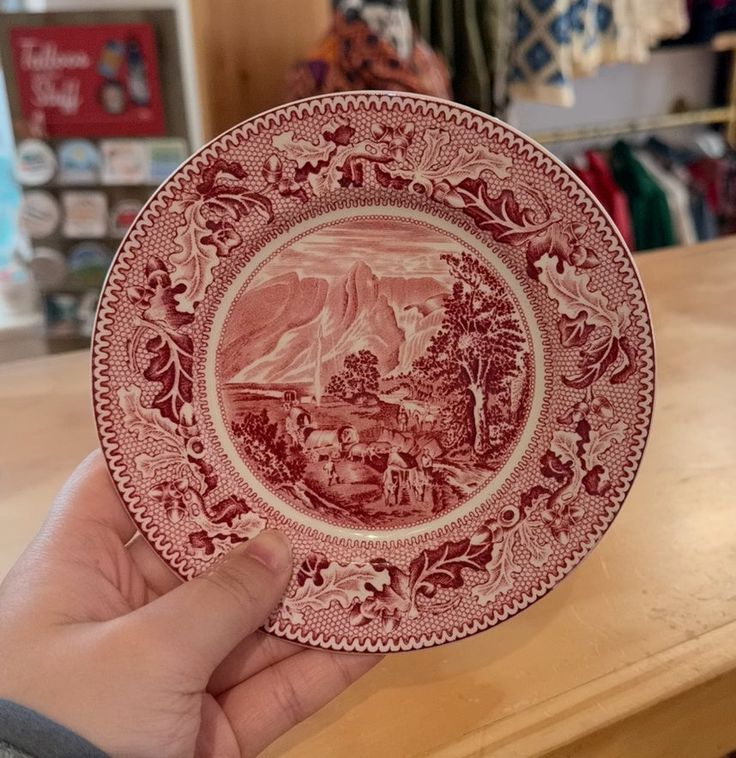Vintage China ~ Covered Wagons and the Rocky Mountains, Historic America Collection by the Johnson Brothers