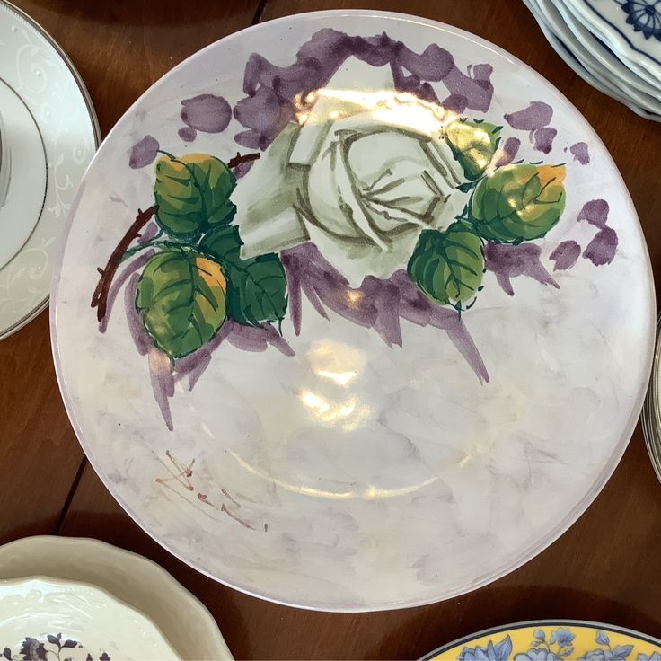 Vintage China ~ Hand Painted Rose Plates