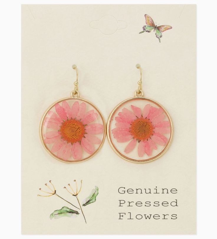 Vintage Pressed Flower Earrings