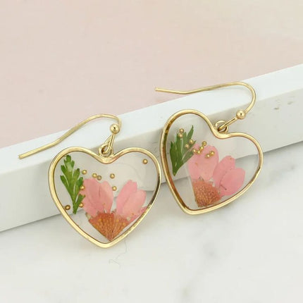 Vintage Pressed Flower Earrings