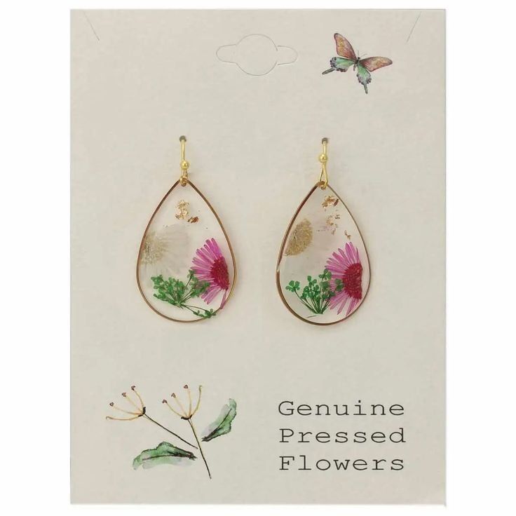 Vintage Pressed Flower Earrings