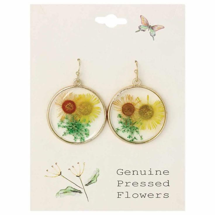 Vintage Pressed Flower Earrings