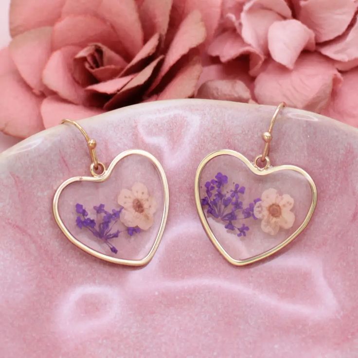 Vintage Pressed Flower Earrings