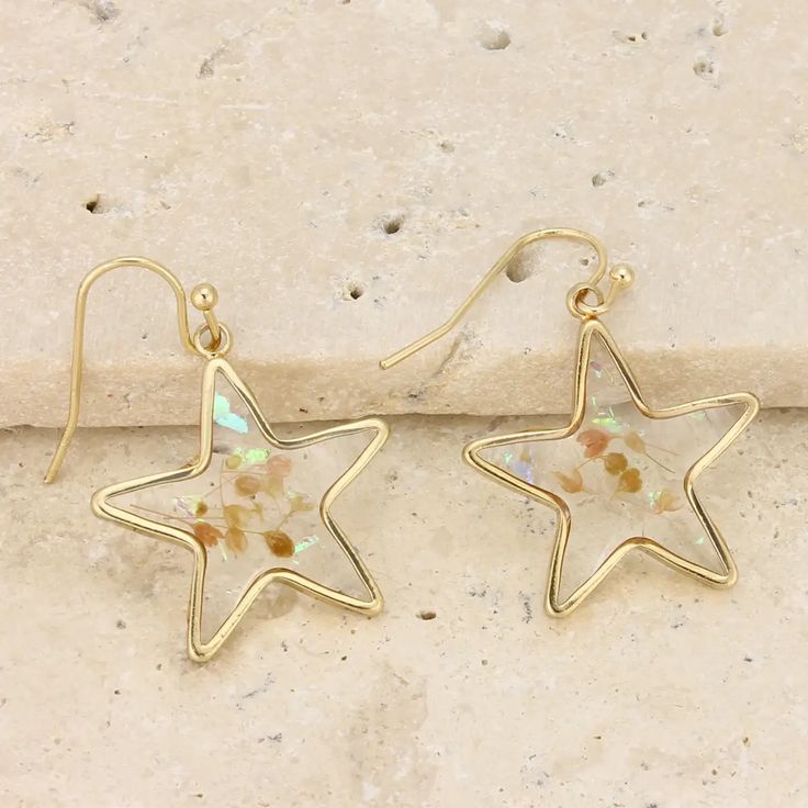 Vintage Pressed Flower Earrings