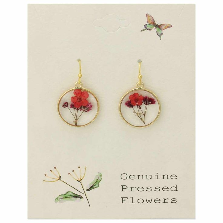 Vintage Pressed Flower Earrings