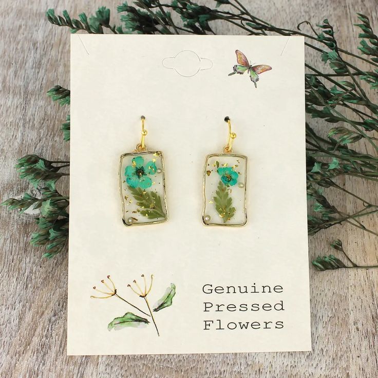 Vintage Pressed Flower Earrings