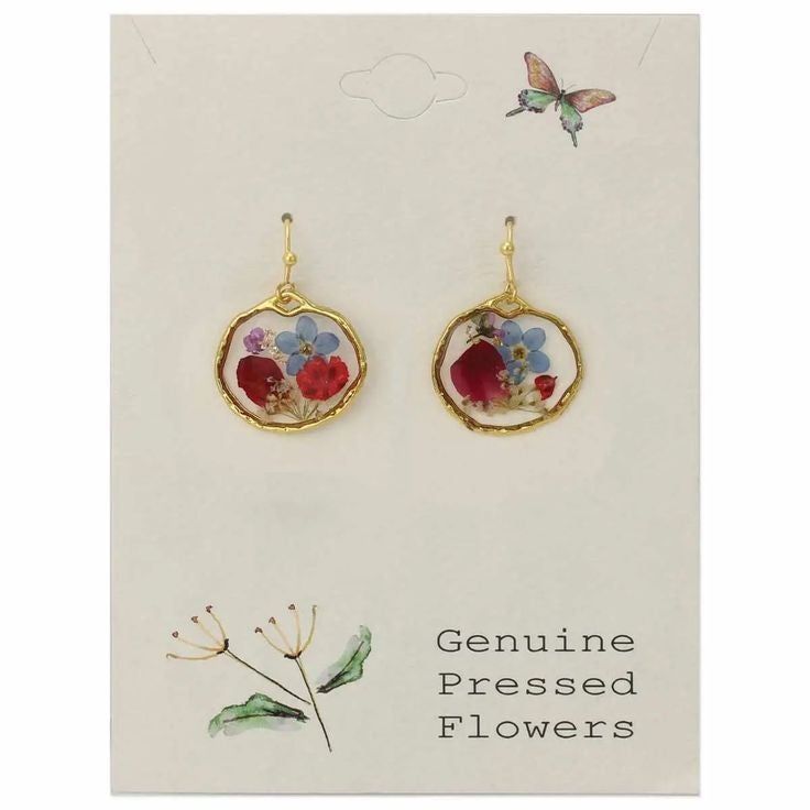 Vintage Pressed Flower Earrings