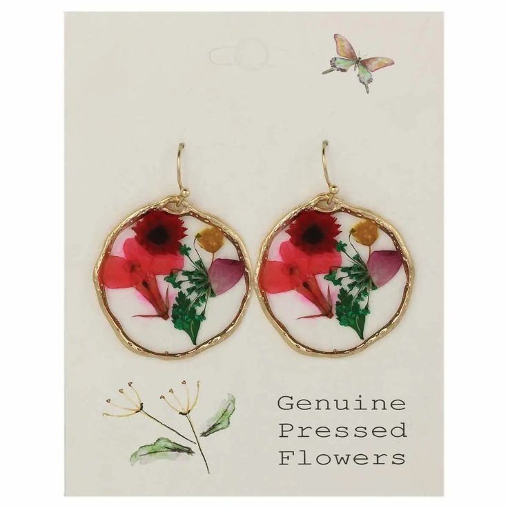 Vintage Pressed Flower Earrings