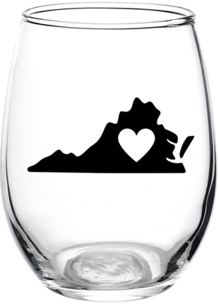 Virginia Love Stemless Wine Glasses