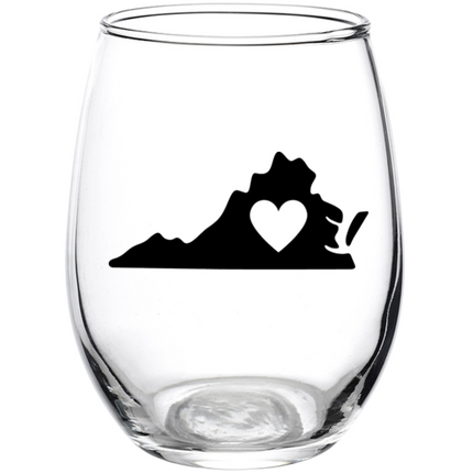 Virginia Love Stemless Wine Glasses