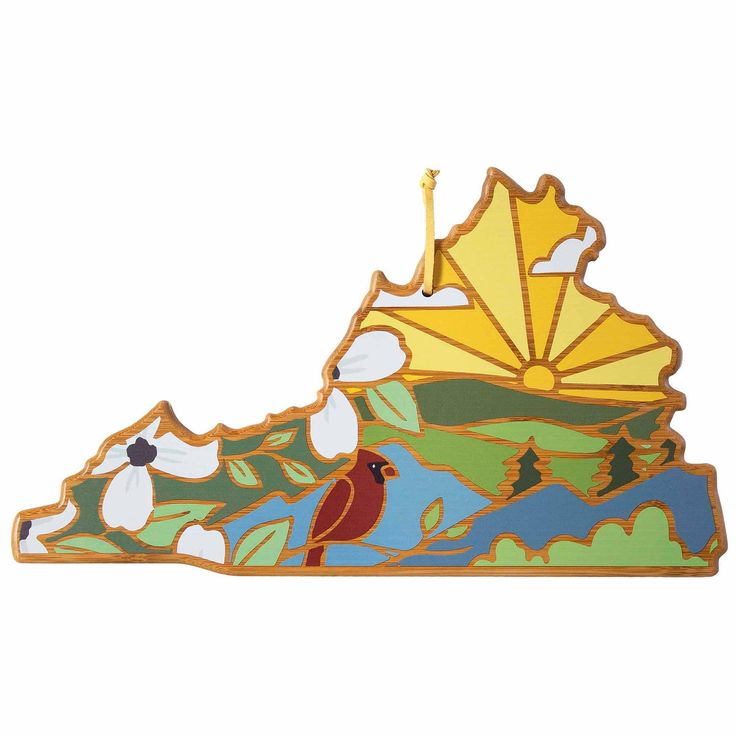 Bamboo Virginia Cutting Board ~ Art by Summer Stokes