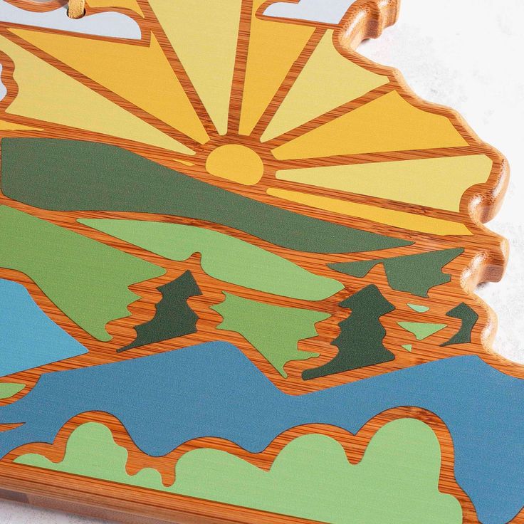 Bamboo Virginia Cutting Board ~ Art by Summer Stokes