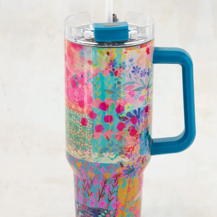 Watercolor Patchwork Handle Tumbler