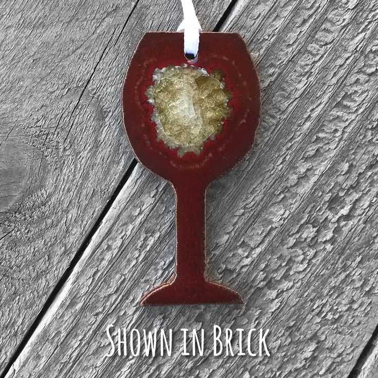 Wine Glass ornament ~ Pottery