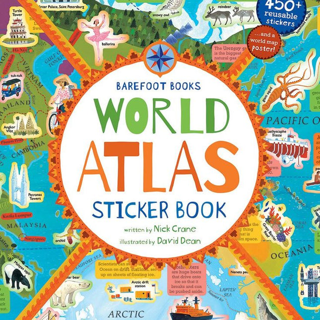 Barefoot Books ~ World Atlas Sticker Book - Paperback