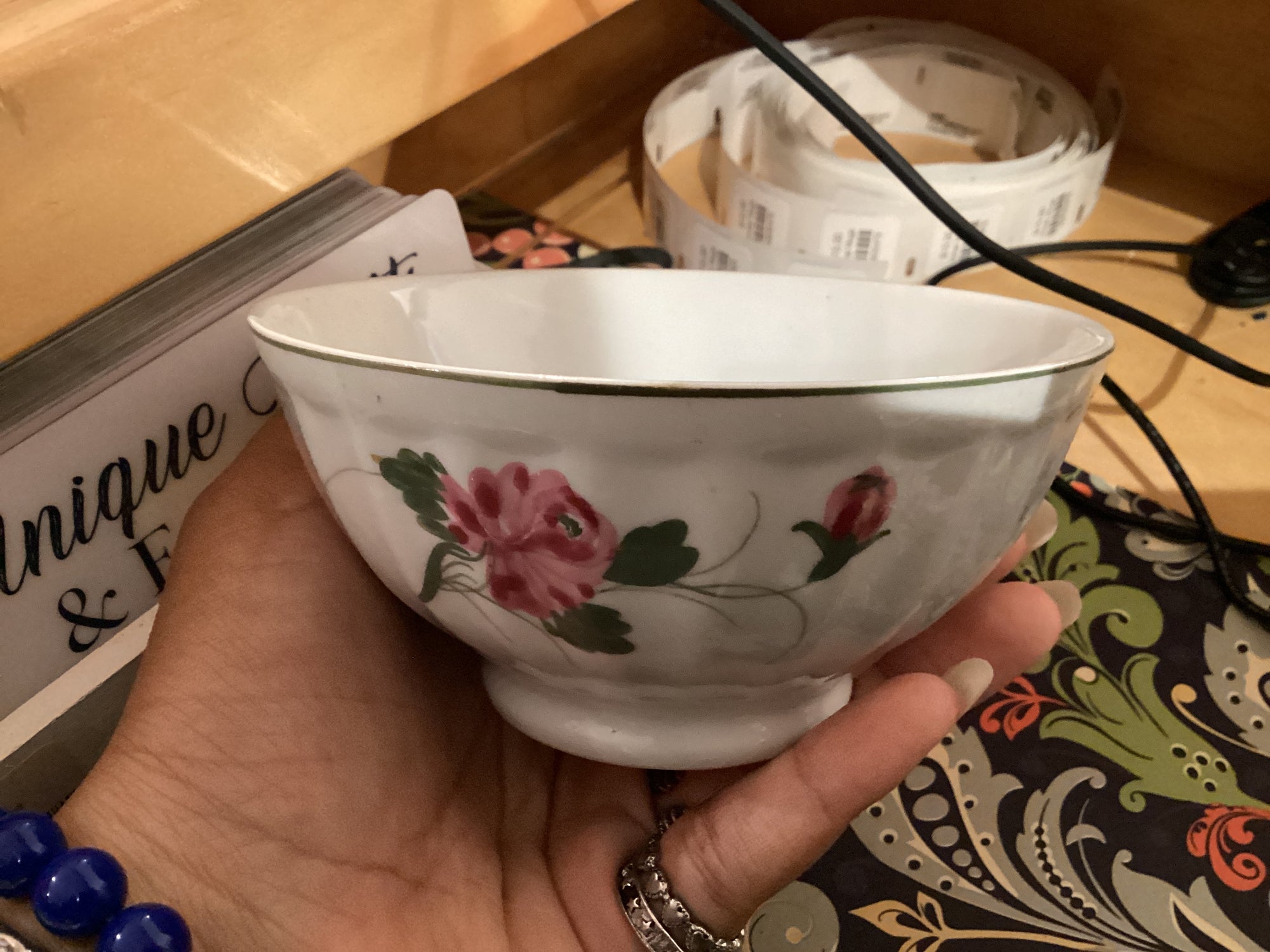 Vintage China ~ Red Flower Bowl