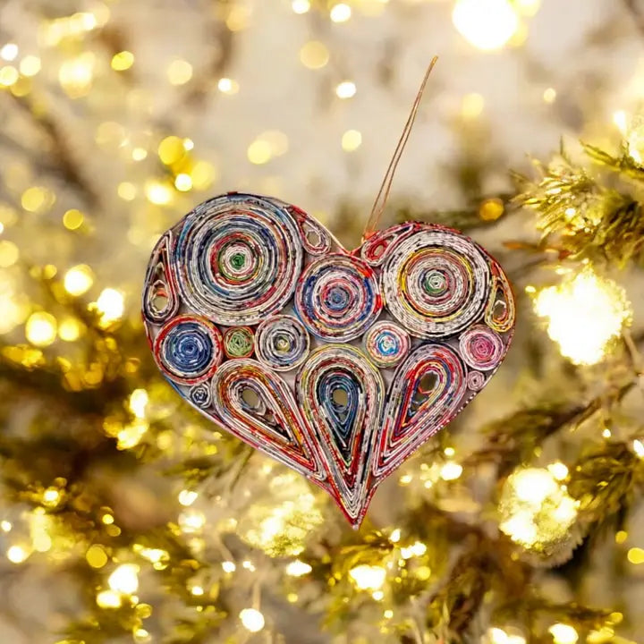Upcycled Paper Ornaments - Love & Hearts