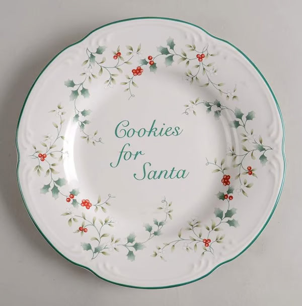 Vintage China — Winterberry "Cookies for Santa" Plate by Pfaltzgraff